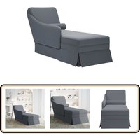Chaiselongue mit Nackenrolle Rechter Armlehne Dunkelgrau Samt - Vidaxl von VIDAXL