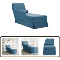 Vidaxl - Chaiselongue mit Nackenrolle und Rechter Armlehne Blau Samt Vidaxl - Chaiselongue mit Nackenrolle und Rechter Armlehne Blau Samt von VIDAXL