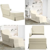 Vidaxl - Chaiselongue mit Nackenrolle und Rechter Armlehne Creme Samt von VIDAXL