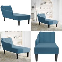 Vidaxl - Chaiselongue mit Rechter Armlehne Blau Samt von VIDAXL