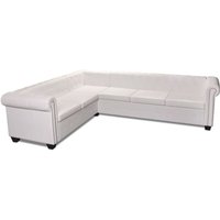 Vidaxl - Chesterfield-Ecksofa 6-Sitzer Kunstleder Weiß Vidaxl - Chesterfield-Ecksofa 6-Sitzer Kunstleder Weiß von VIDAXL