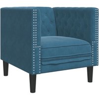 Chesterfield-Sessel Blau Samt Vidaxl von VIDAXL