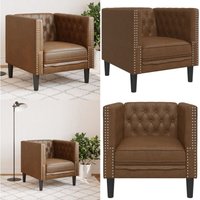 Vidaxl - Chesterfield-Sessel Braun Kunstleder in Wildleder-Optik von VIDAXL