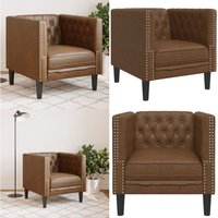 Vidaxl - Chesterfield-Sessel Braun Kunstleder in Wildleder-Optik Vidaxl - Chesterfield-Sessel Braun Kunstleder in Wildleder-Optik von VIDAXL
