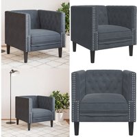 Vidaxl - Chesterfield-Sessel Dunkelgrau Samt von VIDAXL
