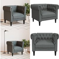 Vidaxl - Chesterfield-Sessel Dunkelgrau Stoff - Chesterfield Sessel - Sofa - Lounge Chair - Esszimmerstuhl - Grau - Home & Living von VIDAXL
