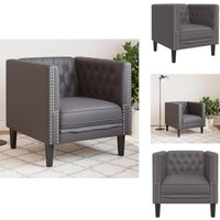 Vidaxl - Chesterfield-Sessel Grau Kunstleder - Chesterfield-Sessel - Chesterfield Sessel - Chesterfield Clubsessel - Chesterfield Loungesessel von VIDAXL