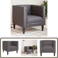 Chesterfield-Sessel Grau Kunstleder - Vidaxl von VIDAXL