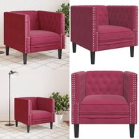 Chesterfield-Sessel Weinrot Samt - Vidaxl von VIDAXL