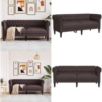 Vidaxl - Chesterfield-Sofa 2-Sitzer Dunkelbraun Stoff - Chesterfield Sofa - Lederlook Sofa - Couchtisch - Wohnzimmer Dekoration - Gemütliches Sofa Vidaxl - Chesterfield-Sofa 2-Sitzer Dunkelbraun Stoff - Chesterfield Sofa - Lederlook Sofa - Couchtisch - Wohnzimmer Dekoration - Gemütliches Sofa von VIDAXL