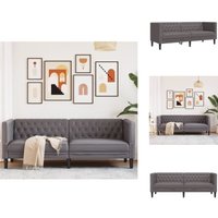 Vidaxl - Chesterfield-Sofa 3-Sitzer Grau Kunstleder - Chesterfield-Sofa - Chesterfield Sofa - Chesterfield Möbel - Couch Vidaxl - Chesterfield-Sofa 3-Sitzer Grau Kunstleder - Chesterfield-Sofa - Chesterfield Sofa - Chesterfield Möbel - Couch von VIDAXL