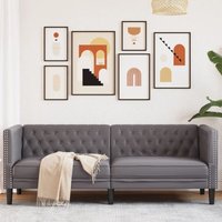 Vidaxl - Chesterfield-Sofa 3-Sitzer Grau Kunstleder von VIDAXL