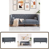 Vidaxl - Chesterfield-Sofa mit Nackenrollen 2-Sitzer Dunkelgrau Samt Vidaxl - Chesterfield-Sofa mit Nackenrollen 2-Sitzer Dunkelgrau Samt von VIDAXL