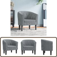 Clubsessel Dunkelgrau Samt - Samtsessel - Sessel Grau - Wohnraum Dekoration - Lounge Chair - Gemütlicher Sessel von VIDAXL
