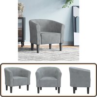 Clubsessel Dunkelgrau Samt - Samtsessel - Wohnlounge Möbel - Sessel Grau - Lounge Chair - Gemütlicher Sessel von VIDAXL