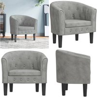 Vidaxl - Clubsessel Hellgrau Samt - Samtsessel - Sessel Hellgrau - Wohnraumgestaltung - Lounge Chair - Bequeme Möbel - Home & Living von VIDAXL