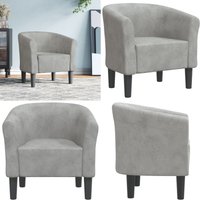 Vidaxl - Clubsessel Hellgrau Samt - Samtsessel - Sessel Hellgrau - Wohnraumgestaltung - Lounge Chair - Bequeme Möbel - Home & Living von VIDAXL