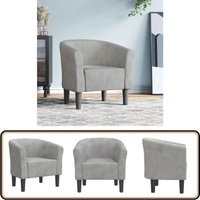 Vidaxl - Clubsessel Hellgrau Samt - Samtsessel - Sessel Hellgrau - Wohnraumgestaltung - Lounge Chair - Bequeme Möbel von VIDAXL