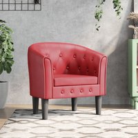Clubsessel Weinrot Kunstleder Vidaxl von VIDAXL