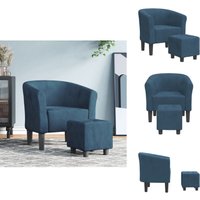 Clubsessel mit Fußhocker Dunkelblau Samt - Clubsessel - Sessel - Schlafzimmersessel - Akzentstuhl Clubsessel mit Fußhocker Dunkelblau Samt - Clubsessel - Sessel - Schlafzimmersessel - Akzentstuhl von VIDAXL
