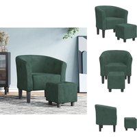 Clubsessel mit Fußhocker Dunkelgrün Samt - Clubsessel - Sessel - Schlafzimmersessel - Akzentstuhl Clubsessel mit Fußhocker Dunkelgrün Samt - Clubsessel - Sessel - Schlafzimmersessel - Akzentstuhl von VIDAXL