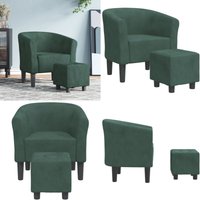Vidaxl - Clubsessel mit Fußhocker Dunkelgrün Samt Vidaxl - Clubsessel mit Fußhocker Dunkelgrün Samt von VIDAXL