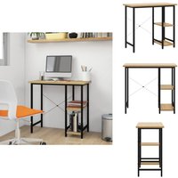 Vidaxl - Computertisch Schwarz und Eiche Hell 80x40x72 cm mdf und Metall - PC-Tisch - Schreibtisch - Bürostuhl - Home Office - Industrielles Design von VIDAXL