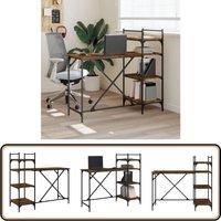 Vidaxl - Computertisch mit Regal Räuchereiche 120x47x109 cm - Schreibtisch - Computertisch - Home Office - Arbeitsplatz - Regal von VIDAXL
