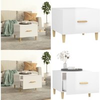 Vidaxl - Couchtisch Hochglanz-Weiß 50x50x40 cm Holzwerkstoff - Couchtisch - Wohnzimmerschreibtisch - Sideboard - Holzwerkstoff Tisch - Weißer von VIDAXL