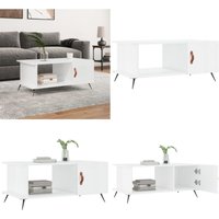 Vidaxl - Couchtisch Hochglanz-Weiß 90x50x40 cm Holzwerkstoff - Couchtisch - Wohnzimmerstil - Holzwerkstoff Möbel - Weißer Couchtisch - Sideboard von VIDAXL
