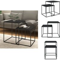 Vidaxl - Couchtisch-Set 2-tlg. Holzwerkstoff und Metall - Couchtisch - Holztisch - Esszimmertisch - Wohnzimmerdeko - Sideboard von VIDAXL