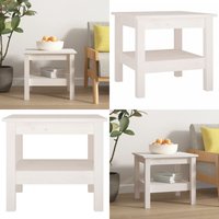 Vidaxl - Couchtisch Weiß 45x45x40 cm Massivholz Kiefer - Holz Couchtisch - Kiefernholz Couchtisch - Weißer Couchtisch - Beistelltisch - tv Stand von VIDAXL