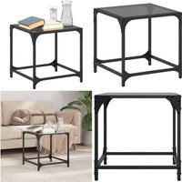 Couchtisch mit Glasplatte Schwarz Transparent 40x40x40 cm Stahl - Couchtisch - Wohnzimmerstil - Glastisch - Esszimmertisch - Side Table - Home & von VIDAXL