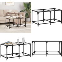 Vidaxl - Couchtisch mit Glasplatte Transparent 78,5x40x40 cm Stahl - Esszimmertisch - Couchtisch - Wohnzimmerstil - Moderner Couchtisch Vidaxl - Couchtisch mit Glasplatte Transparent 78,5x40x40 cm Stahl - Esszimmertisch - Couchtisch - Wohnzimmerstil - Moderner Couchtisch von VIDAXL