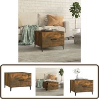 Vidaxl - Couchtisch mit Metallbeinen Räuchereiche 50x50x40 cm - Industriel Style Couchtisch - Holzkohle Farbton - Holzwerkstoff Möbel - Couchtisch von VIDAXL