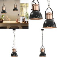 Vidaxl - Deckenlampe 2 Stk. Schwarz Rund E27 - Pendelleuchte - Deckenlampe - Wohnzimmerlampe - Küchenlampe - Esszimmerlampe - Home & Living von VIDAXL