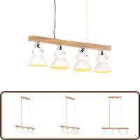Vidaxl - Deckenlampe Industriestil Weiß E27 Mangoholz - Dekanleuchte - Industrielampen - Wohnraumbeleuchtung - Küchenlampen - Esstischlampe von VIDAXL