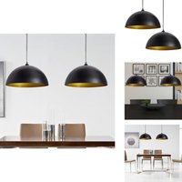 Vidaxl - Deckenleuchte 2 Stk. Höhenverstellbar Halbkugelförmig Schwarz - Pendelleuchte - Deckenleuchte - Wohnzimmerlampe - Esszimmerlampe - Modernes Vidaxl - Deckenleuchte 2 Stk. Höhenverstellbar Halbkugelförmig Schwarz - Pendelleuchte - Deckenleuchte - Wohnzimmerlampe - Esszimmerlampe - Modernes von VIDAXL
