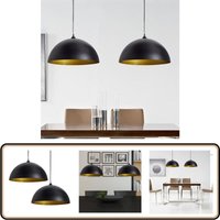 Vidaxl - Deckenleuchte 2 Stk. Höhenverstellbar Halbkugelförmig Schwarz - Pendelleuchte - Deckenleuchte - Wohnzimmerlampe - Esszimmerlampe - Modernes von VIDAXL