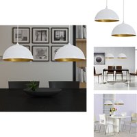 Vidaxl - Deckenleuchte 2 Stk. Höhenverstellbar Halbkugelförmig Weiß - Pendelleuchte - Deckenleuchte - Wohnzimmerlampe - Esszimmerlampe - LED-Lampe von VIDAXL