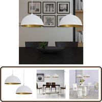Deckenleuchte 2 Stk. Höhenverstellbar Halbkugelförmig Weiß - Pendelleuchte - Deckenleuchte - Wohnzimmerlampe - Esszimmerlampe - LED-Lampe Deckenleuchte 2 Stk. Höhenverstellbar Halbkugelförmig Weiß - Pendelleuchte - Deckenleuchte - Wohnzimmerlampe - Esszimmerlampe - LED-Lampe von VIDAXL