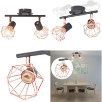 Vidaxl - Deckenleuchte mit 2 Strahlern E14 Schwarz und Kupfer - Deckenstrahler - Deckenlampe - Home & Living - Schwarz von VIDAXL