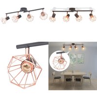 Vidaxl - Deckenleuchte mit 4 Strahlern E14 Schwarz und Kupfer - Deckenstrahler - Deckenlampe - Home & Living - Schwarz von VIDAXL