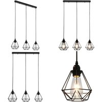Vidaxl - Deckenleuchte mit Diamant-Design Schwarz 3 x E27 Glühbirnen - Metalldeckeleuchte - Deckenleuchte Schwarz - Designerleuchte von VIDAXL