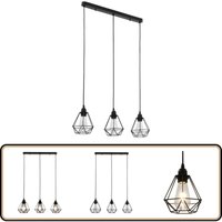 Vidaxl - Deckenleuchte mit Diamant-Design Schwarz 3 x E27 Glühbirnen - Metalldeckeleuchte - Deckenleuchte Schwarz - Designerleuchte von VIDAXL