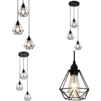 Vidaxl - Deckenleuchte mit Diamant-Design Schwarz 3 x E27 Glühbirnen - Metalldeckeleuchte - Schwarze Deckenleuchte - Designer Deckenleuchte von VIDAXL