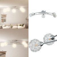 Vidaxl - Deckenleuchte mit Drahtgeflecht-Schirmen für 5 G9 LED-Leuchten - Deckenlampe - Deckenlampen - Home & Living - Transparent von VIDAXL