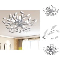 Vidaxl - Deckenleuchten - Deckenlampe transparente weiße Blätterranken mit Acryl-Blättern 5x E14 - Weiß von VIDAXL