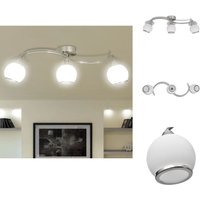Vidaxl - Deckenleuchten - Deckenleuchte mit Glasschirme auf geschwungener Schiene 3 × E14 Lampen - Weiß Vidaxl - Deckenleuchten - Deckenleuchte mit Glasschirme auf geschwungener Schiene 3 × E14 Lampen - Weiß von VIDAXL