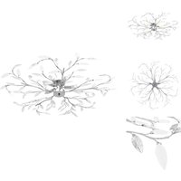 Vidaxl - Deckenleuchten - Living Deckenleuchte mit Acrylglas-Blätter für 5 x E14-Lampen Weiß - Weiß von VIDAXL